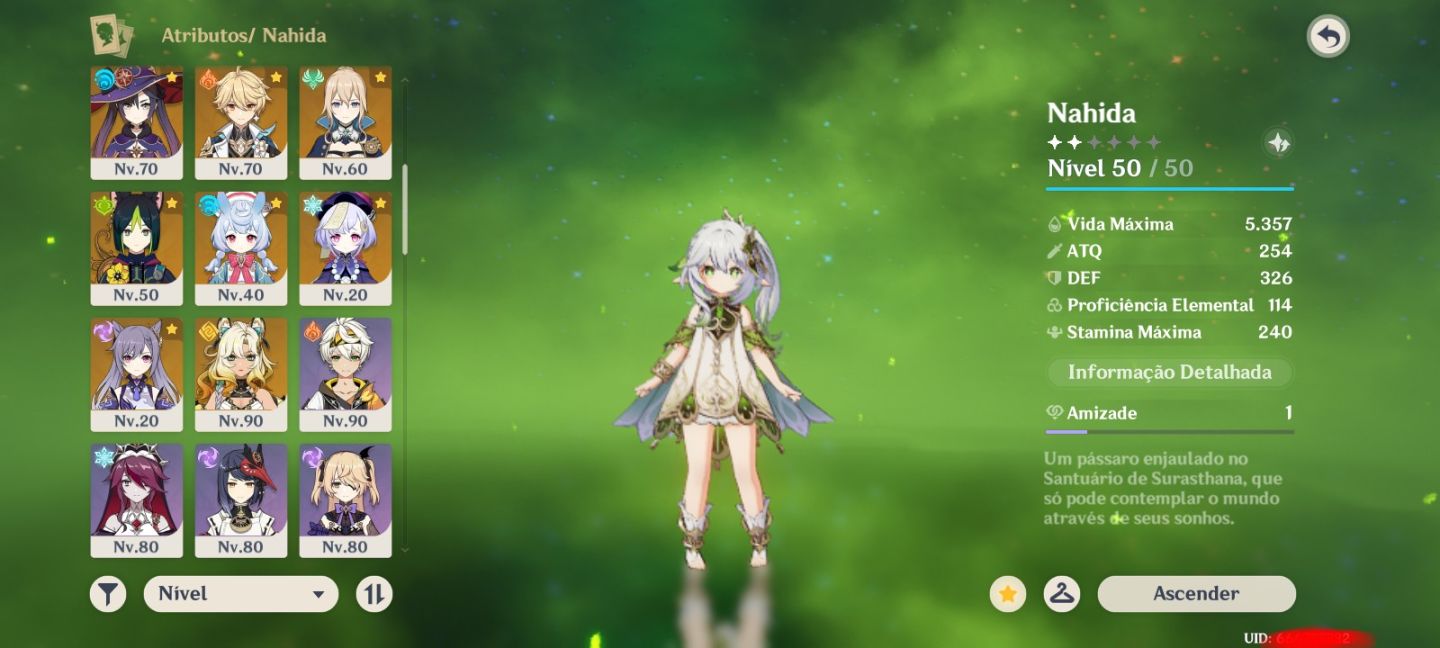 CONTA GENSHIN/ AR 60/ 67 PERSONAGEM no total / 20 personagem 5 estrelas