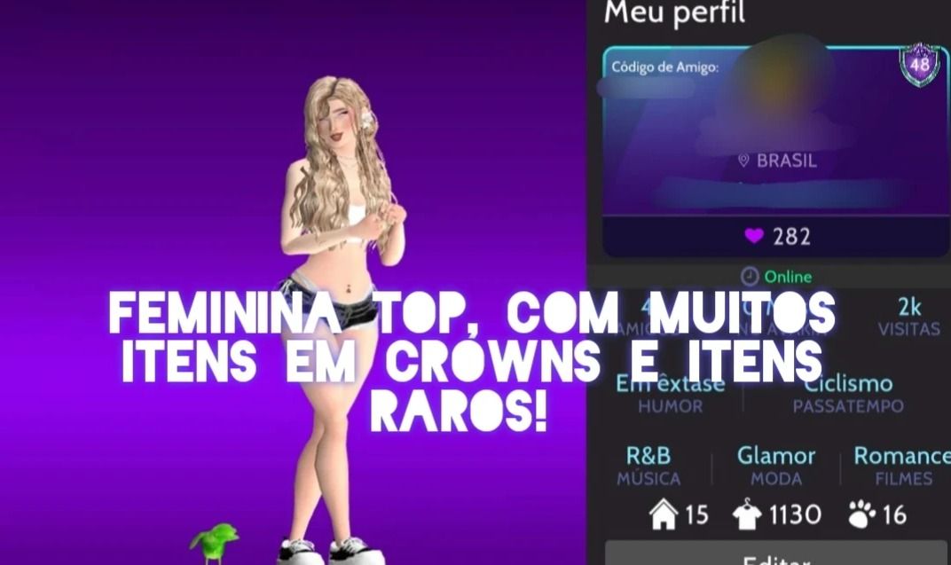 Feminina com Muitos Itens em Crowns + Muitos Itens Raros, que Saíram da Loja!