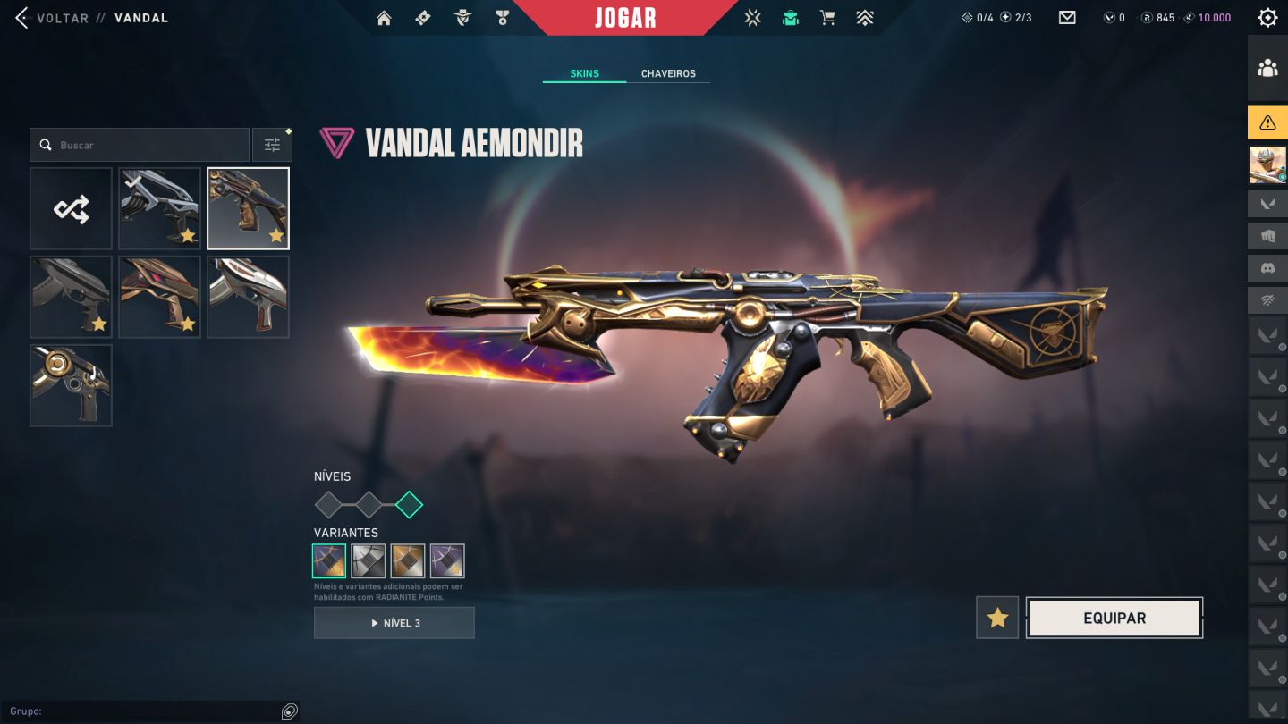 CONTA VALORANT COM FACA RGX, VANDAL AEMONDIR E ENTRE OUTRAS...