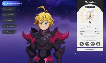 7ds origin com Meliodas C6 , Escanor C5 ,daisy c4 e Guila C7 + todos SSR padão