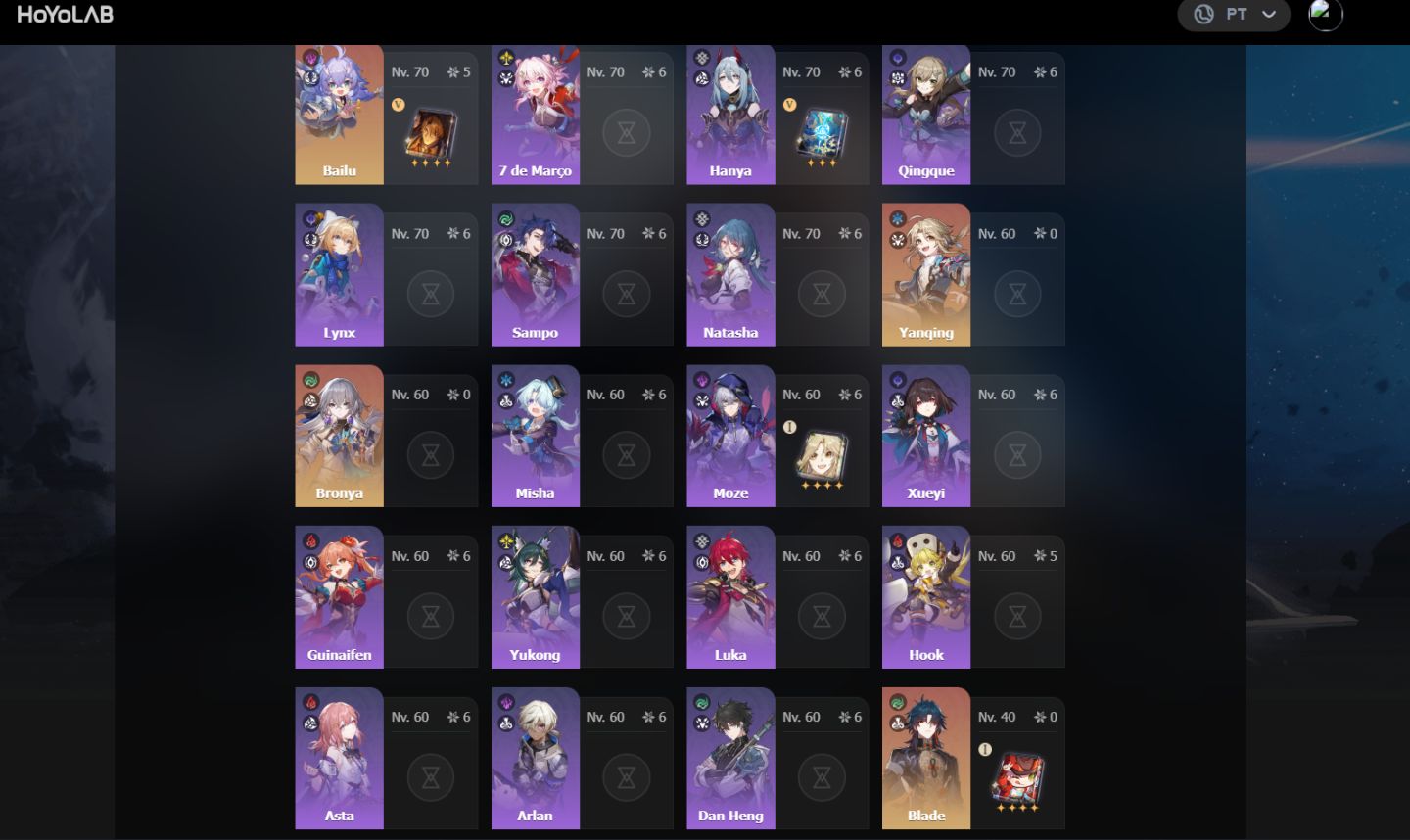 Conta EndGame Honkai(preço negociável)
