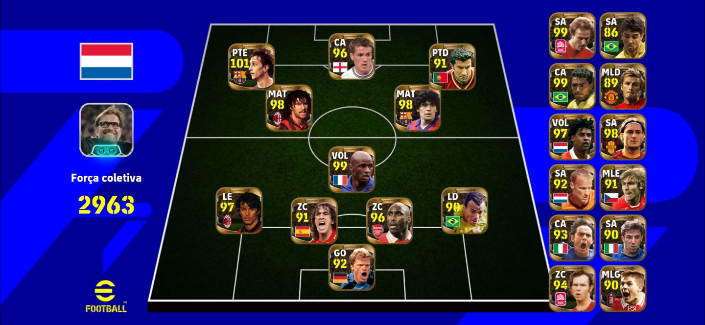 Conta efootball Messi big time copa, Ney Showtime copa, pelé épico, etc