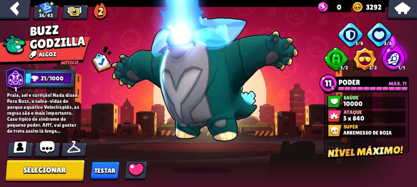 Conta de brawl stars com 54495 troféus, 108 brawlers, fama solar, e skins raras