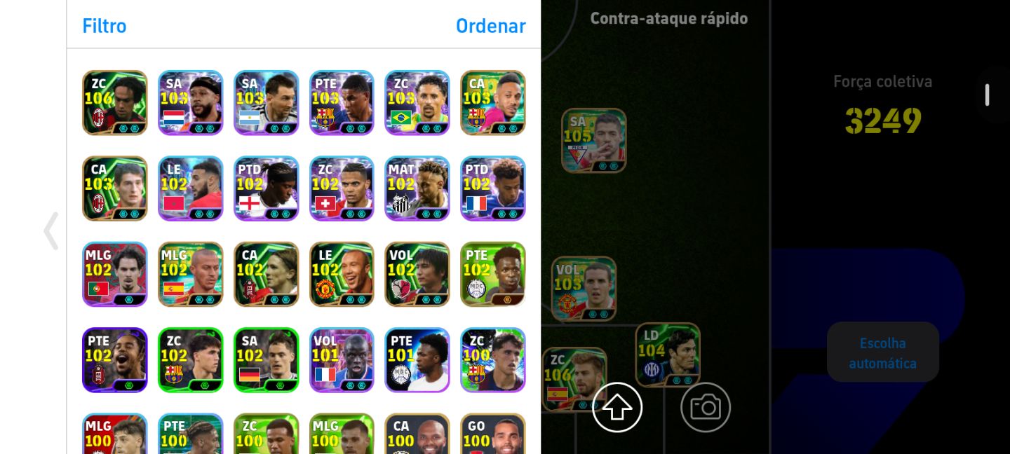 Conta Efootball! 3249 Força | Semi-Full | Ney Blitz + CR7 Épico + Nesta 108