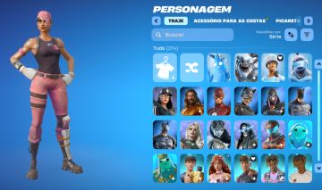 Conta de fortnite rara com 274 skins e 348 picaretas