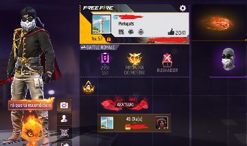 Conta Free Fire Gemada com itens raros