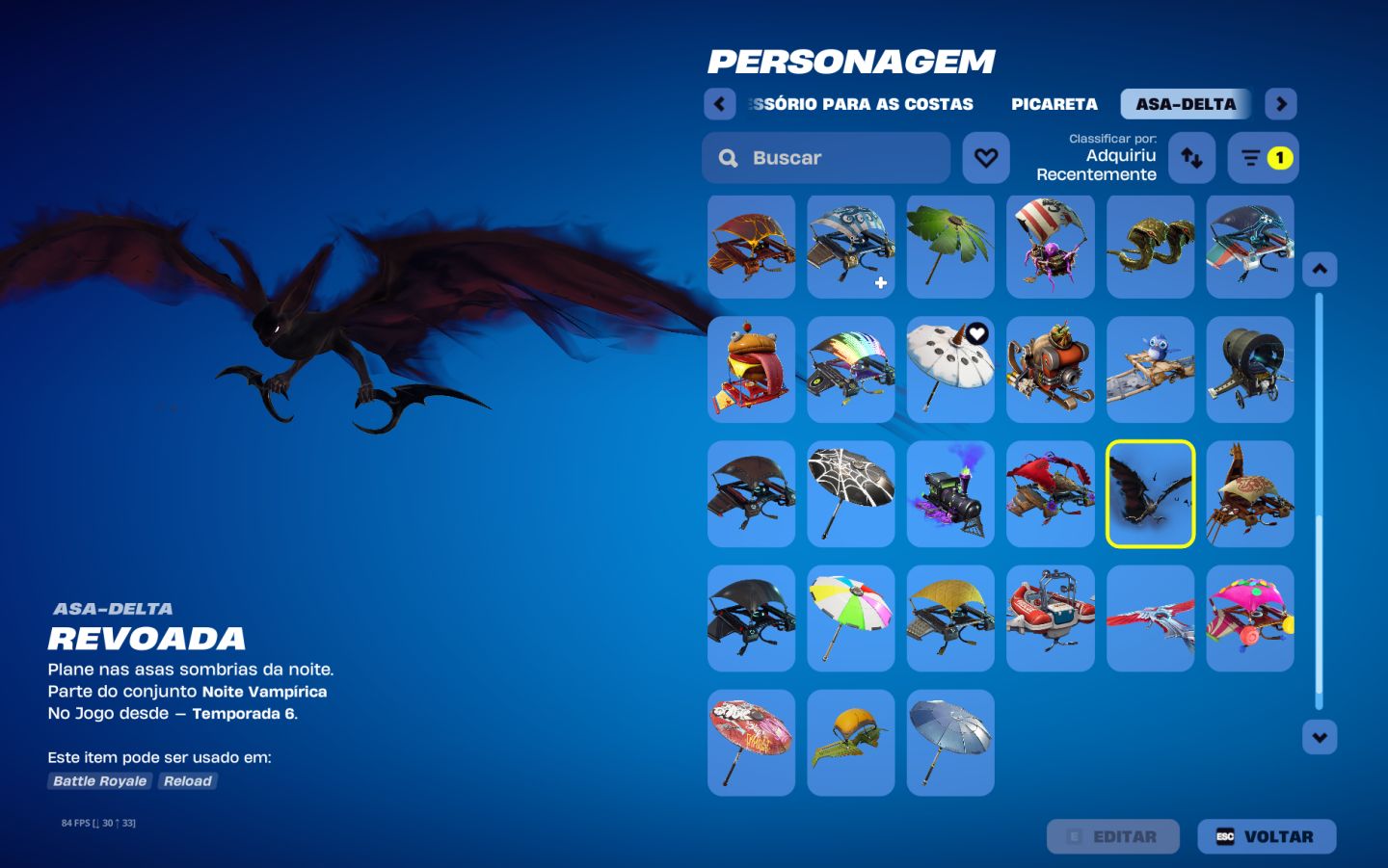 Conta antiga Fortnite - desde a Temporada 3 do capitulo 1 - skins, danças e etc.