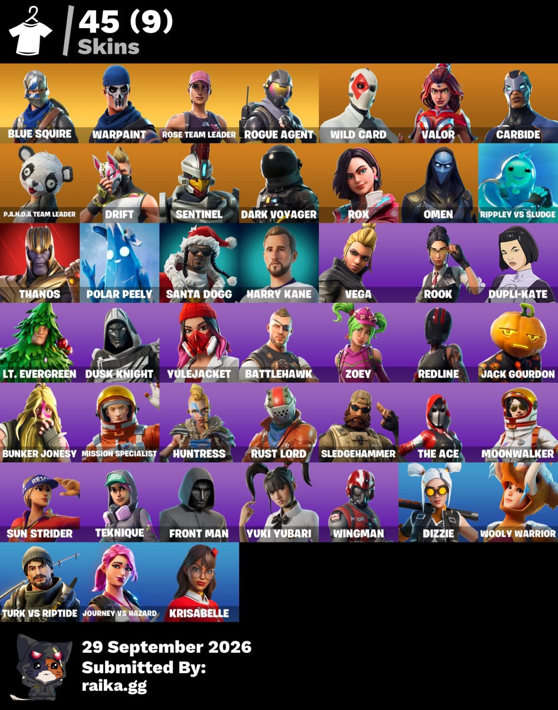 Conta Fortnite OG STW farm vbuck season 2, 3, 4, 5 e THANOS | 45 skins