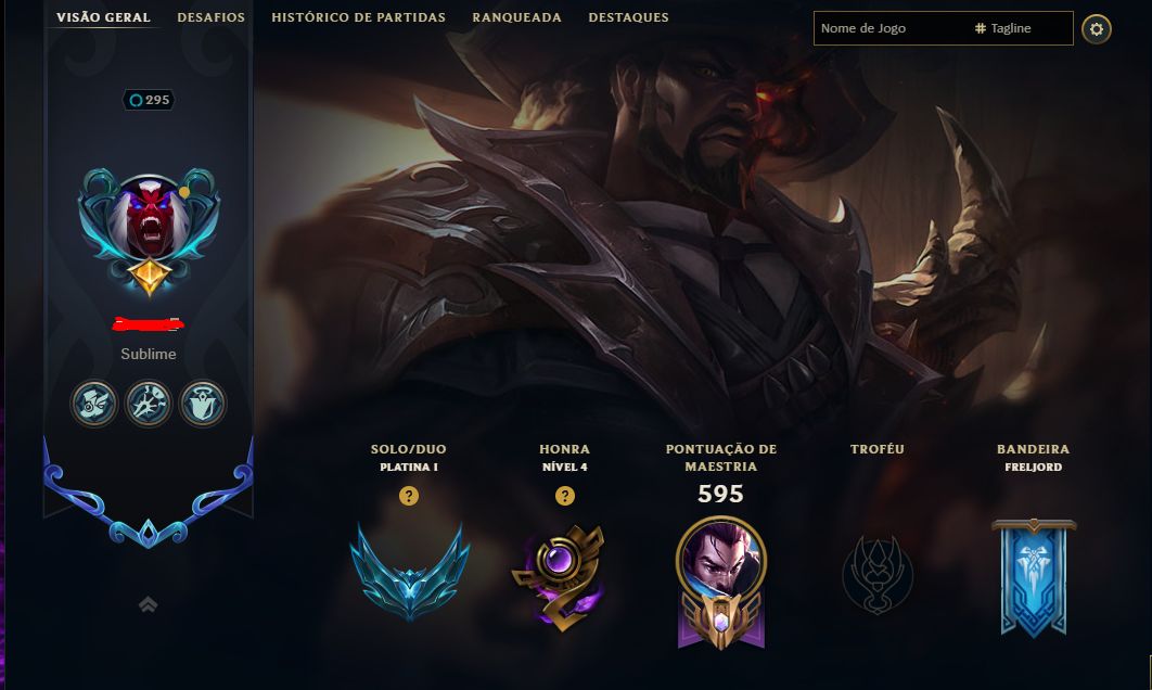 Conta LOL platina 1, 178 skins e 1400 RP