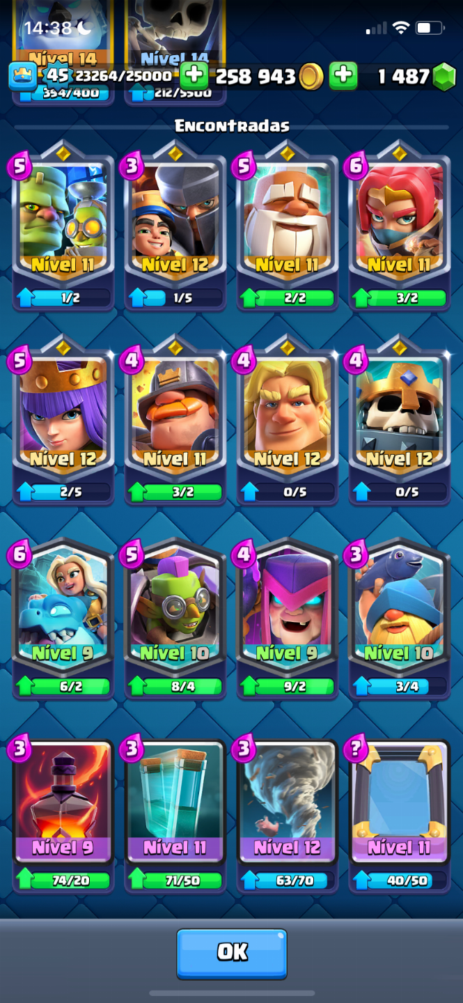 Conta Clash Royale, 8 ANOS, PASSE ATIVO, +16 EVOS, DECK LVL16, TORRE REI LVL16