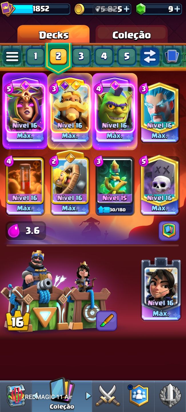 Conta Clash Royale LVL 16 14k troféus