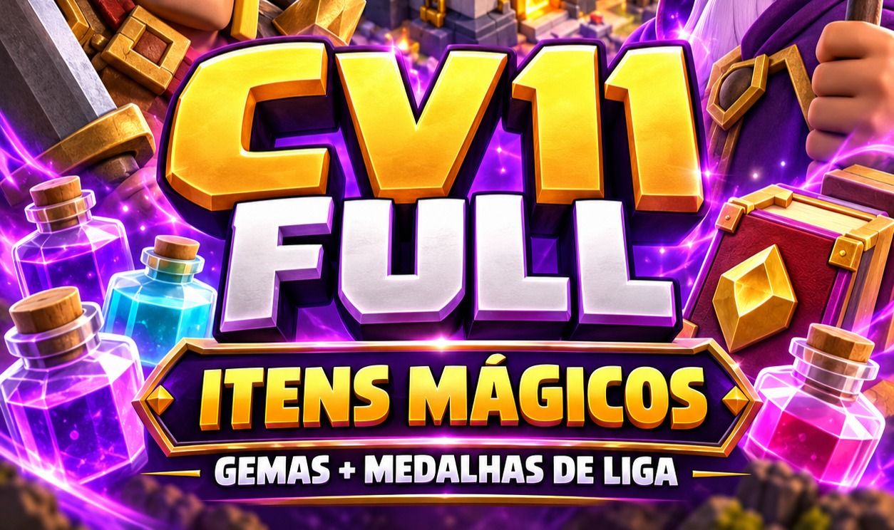 Clash of Clans CV11 Full + Itens Mágicos, Gemas e Medalhas de Liga