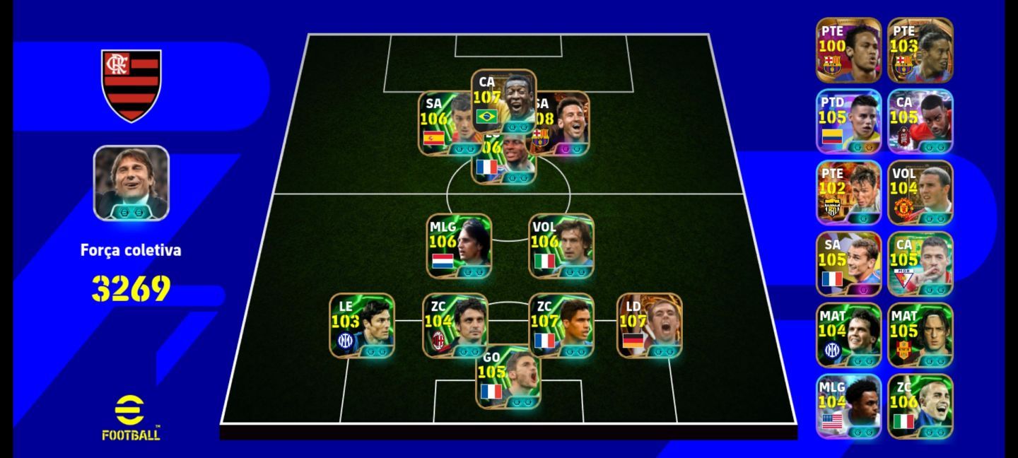 CONTA EFOOTBALL RARA! PELÉ 108 + MESSI BLITZ + VILLA BLITZ + VIEIRA PRIME+++!