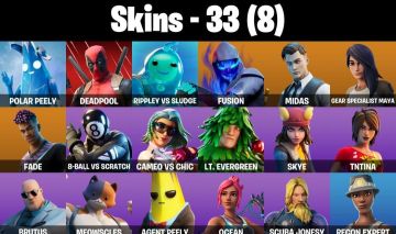 CONTA FORTNITE TRYHARD COM MIDAS DOURADO, DEADPOOL E 33 SKINS
