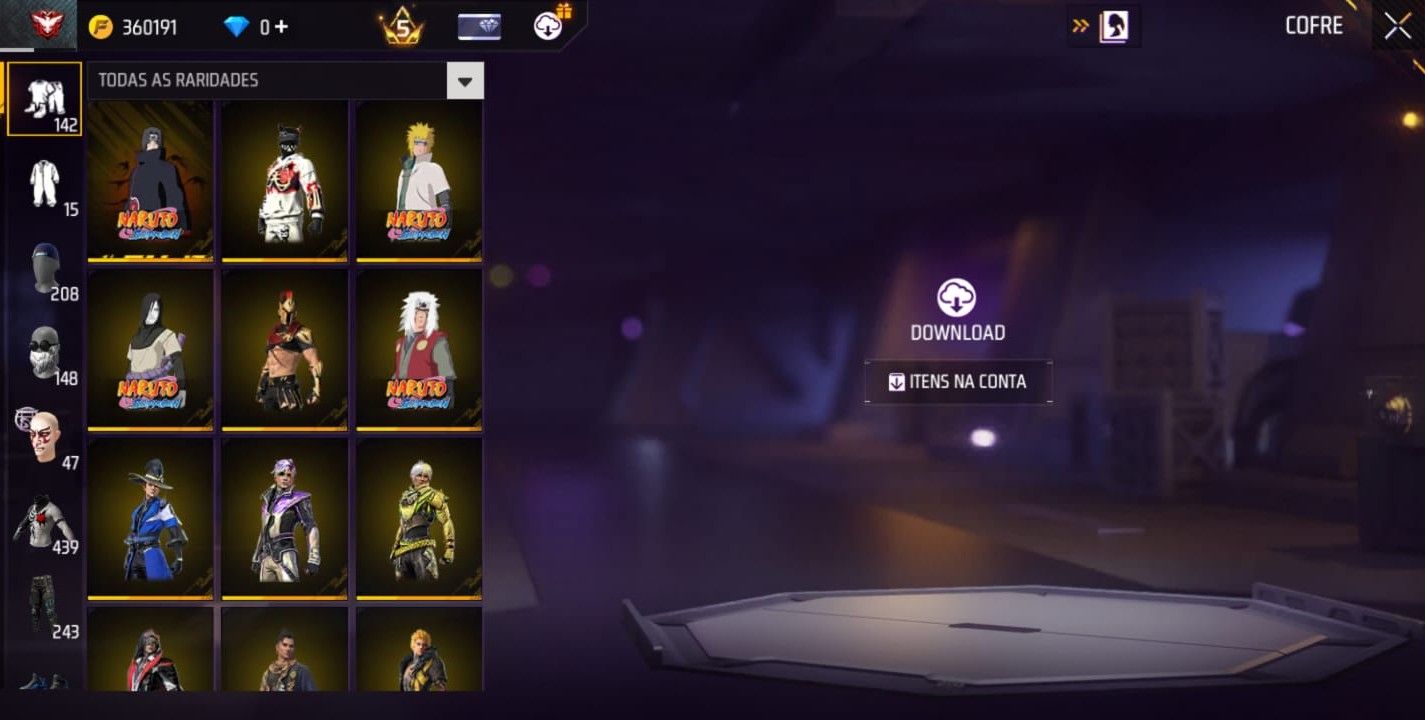 CONTA ANTIGA DE FREE FIRE- ( 6 ANOS)