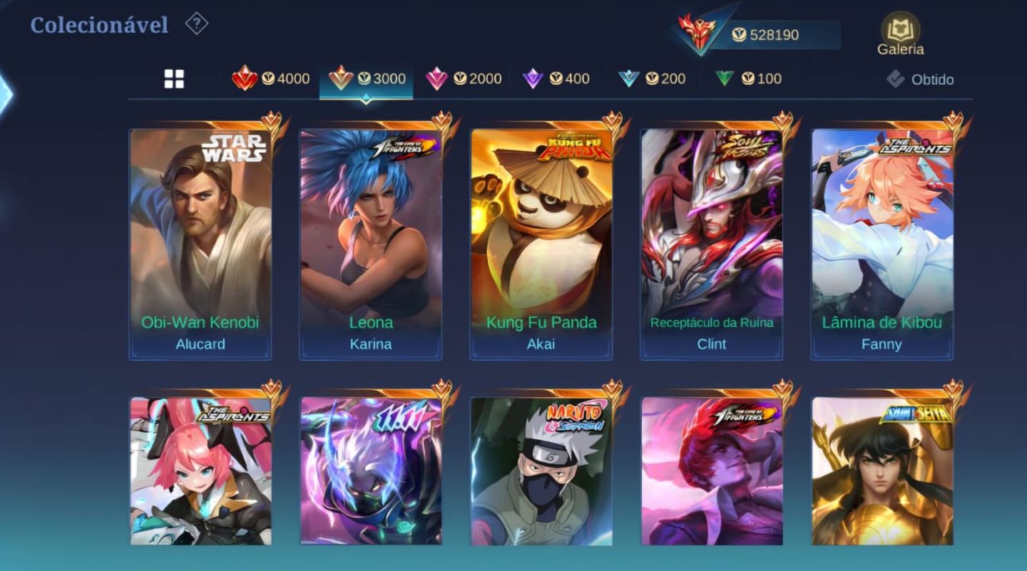 Conta mobile legends 954 SKINS! COLECIONADOR MUNDIAL! Herói e Emblema!!
