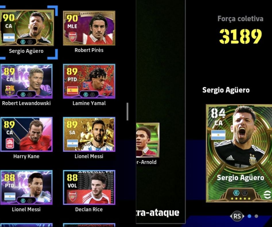 Conta Efootball Steam força 3206 vários blitz cooler, vários épicos