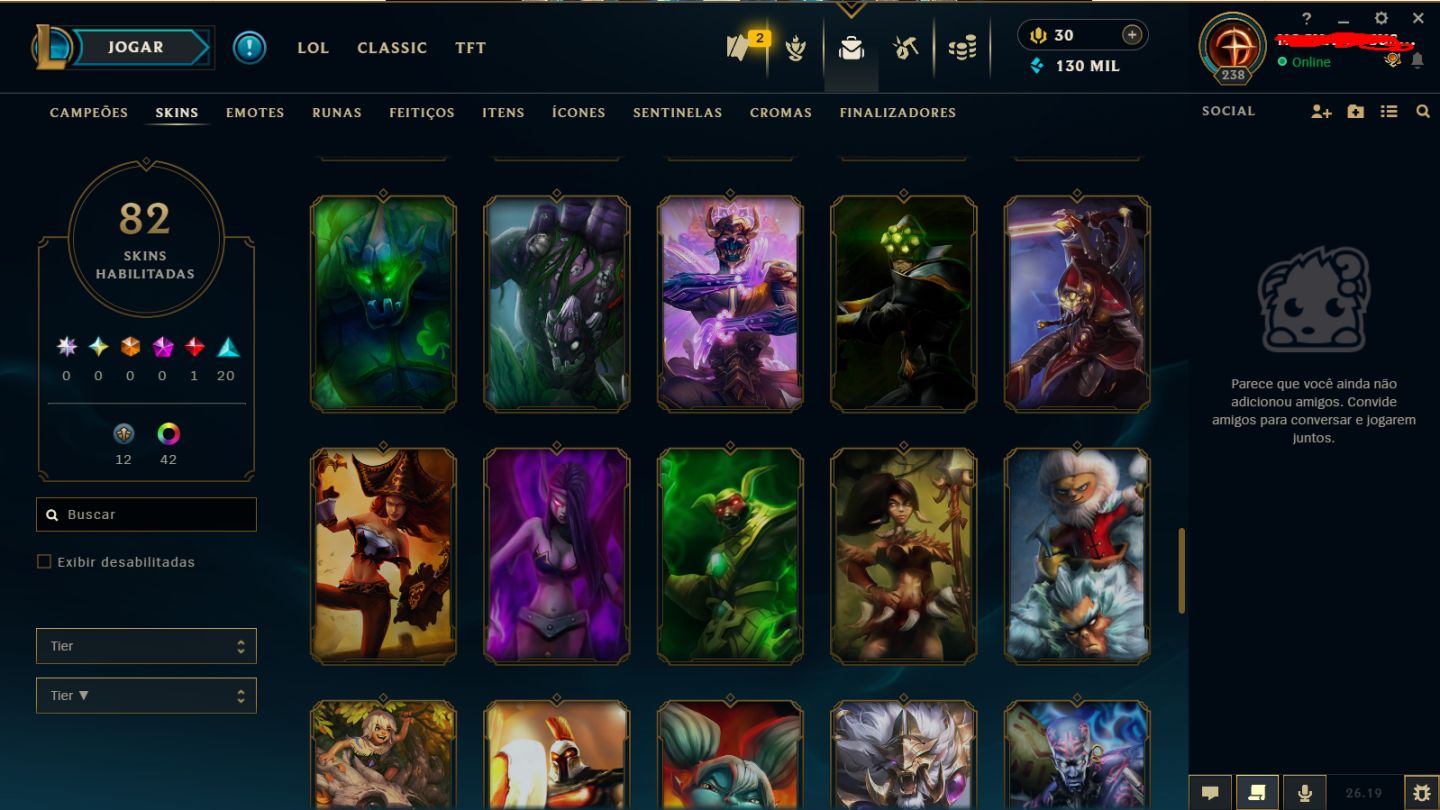CONTA DIAMANTE // DIVERSAS SKINS // LEVEL 239 (MAIN ACCOUNT)