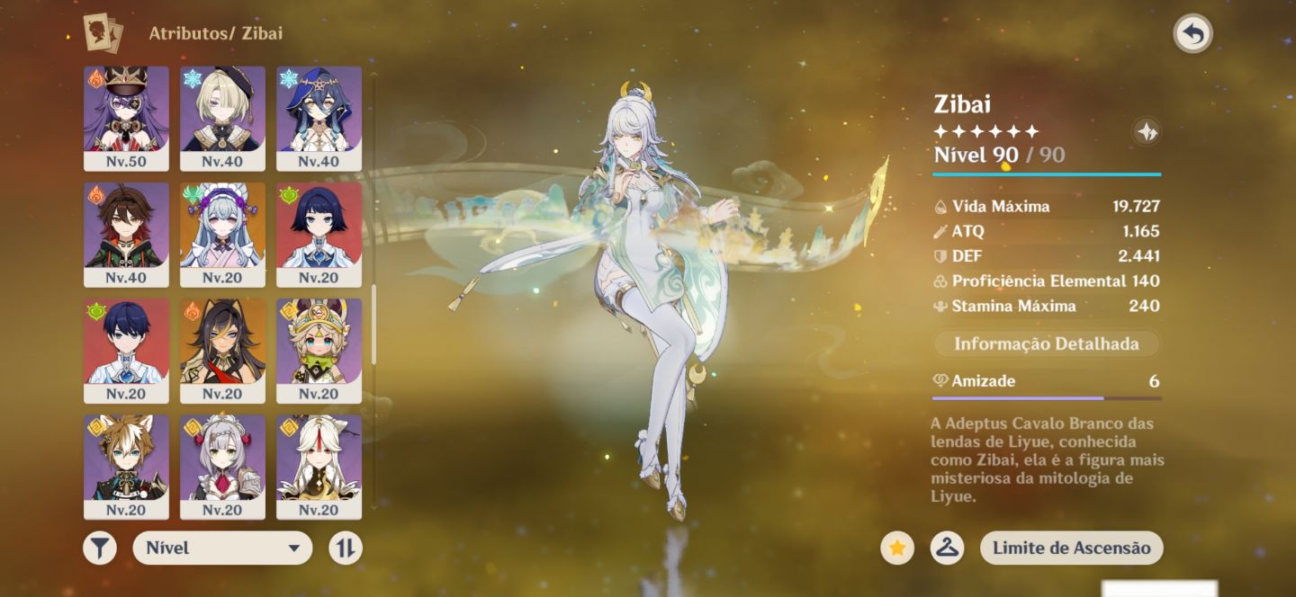 Conta Genshin 24 t5(Zibai, Columbina, Arlecchino, 4 Arcontes etc)+ Honkai