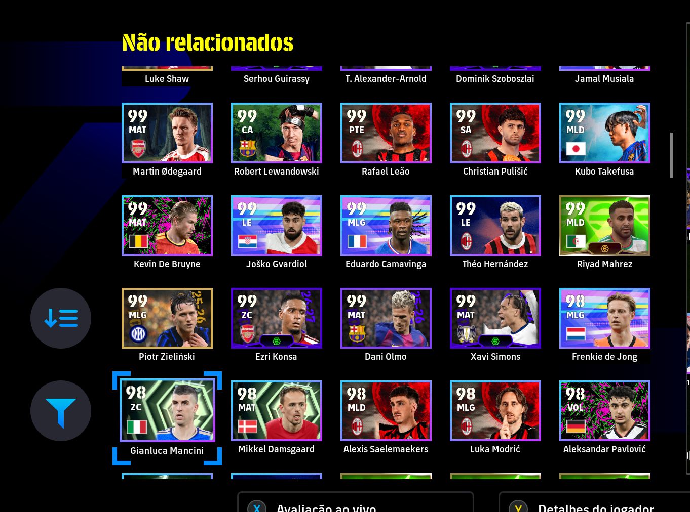 EFootball CONTA STEAM FORÇA 3168 | DROGBA 103 + JAVIER SAVIOLA 105 + LAMINE YA