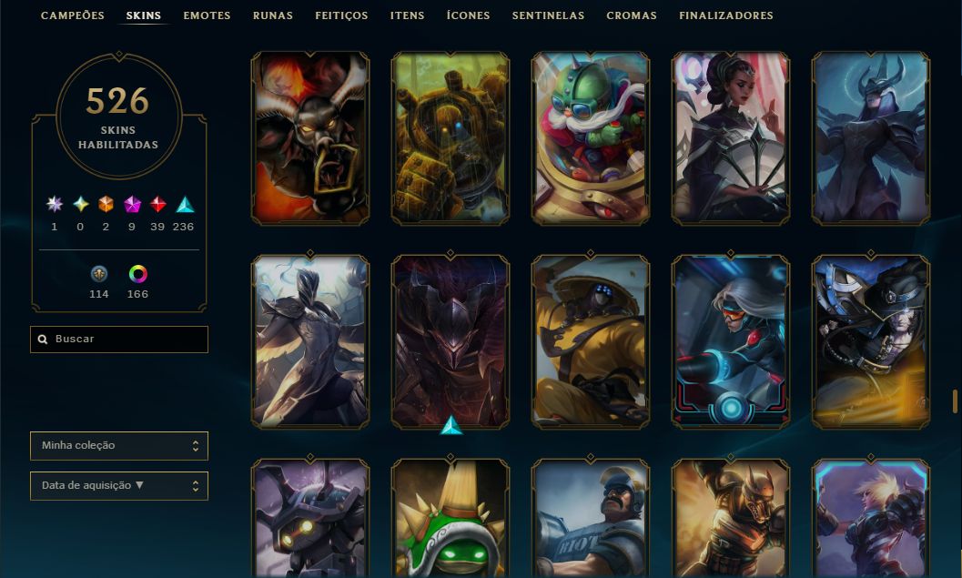Conta de Colecionador - Black Alistar, UFO Corki, Ahri do Faker e +