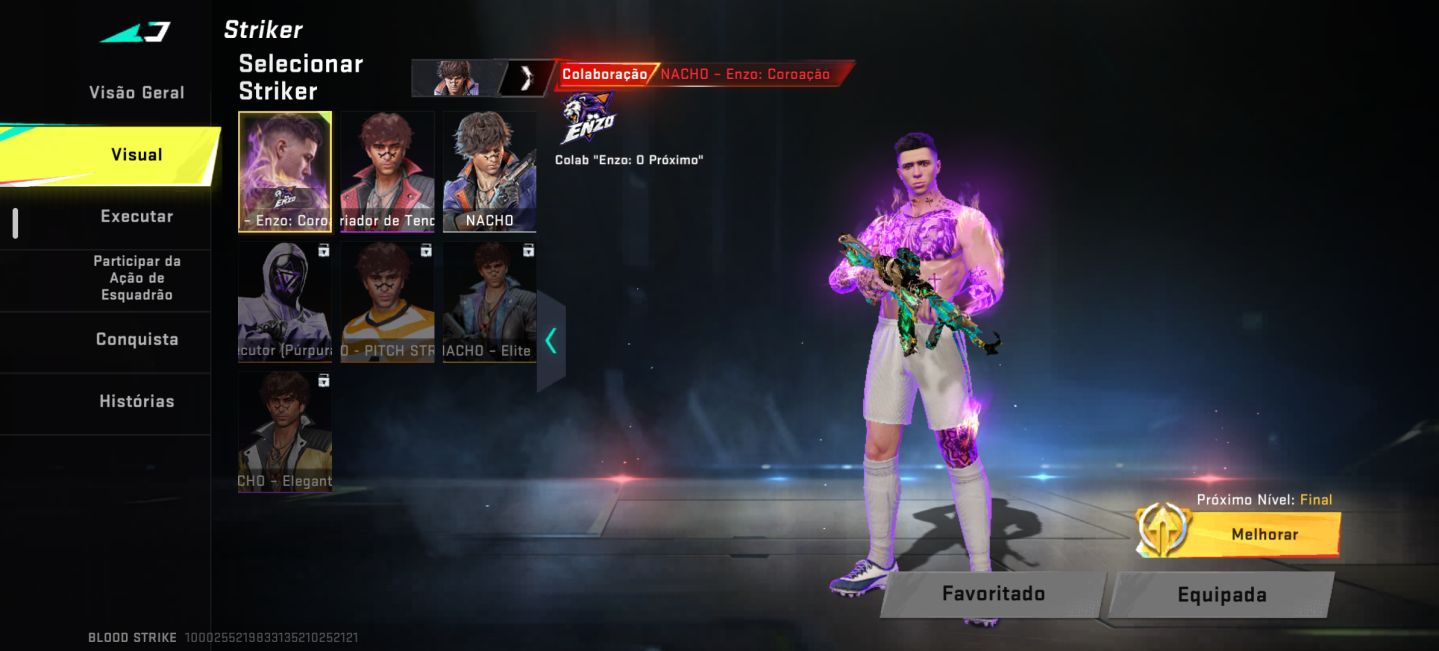 Conta com várias ultras e skin única do Enzo Fernandez limitada