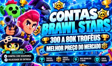 95% DE DESCONTO, CONTAS BRAWL STARS, 60K,50K,40K,30K,20K,10K, TROFEUS, BRAWLERS