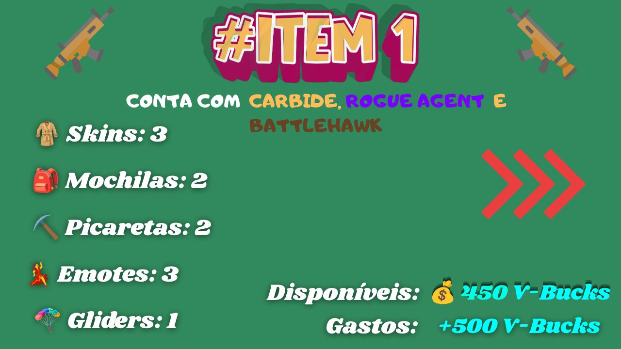 Contas Fortnite | Full Acesso | V-Bucks Gastos | Skins Raras | 87% Off Só Hoje!