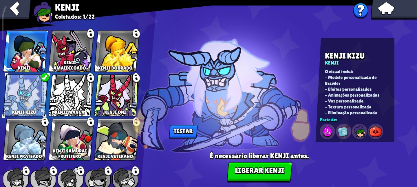 Conta brawl star bob sponja várias skins