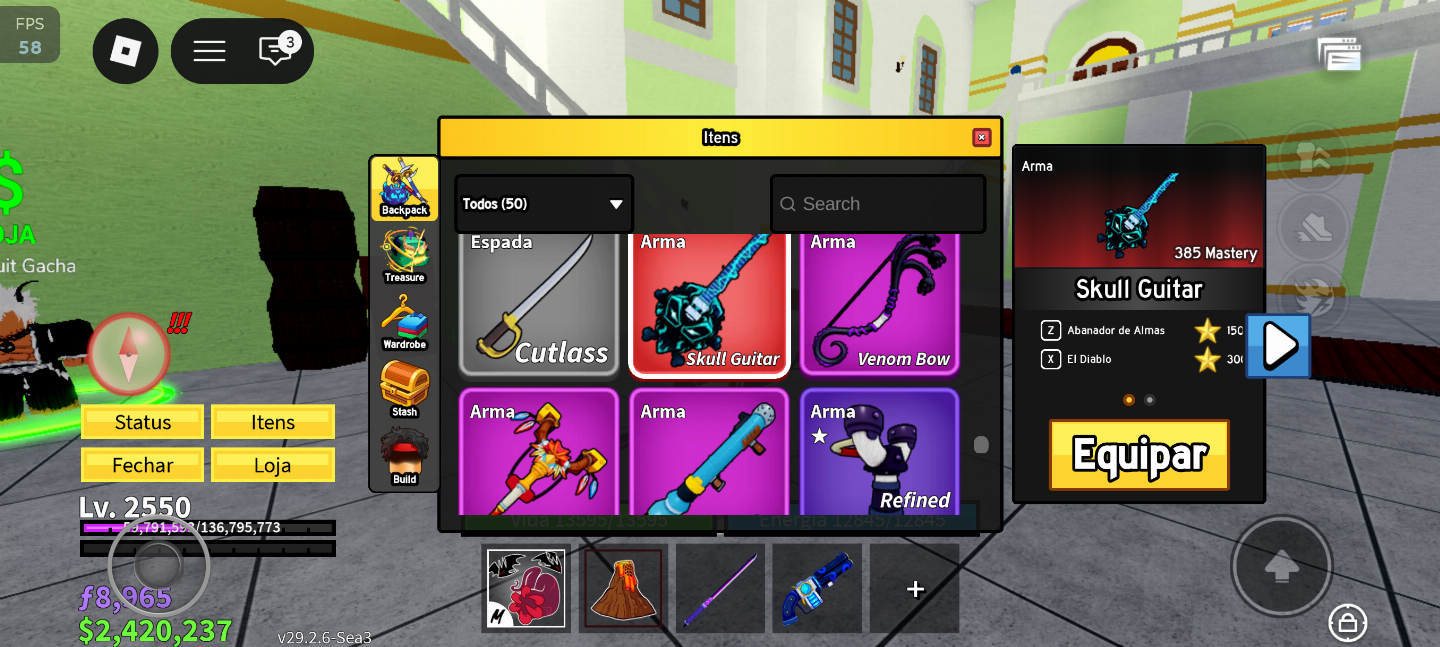 CONTA BLOX FRUITS FRUTAS PERMS & RAÇAS V4, VARIAS GAMEPASSES