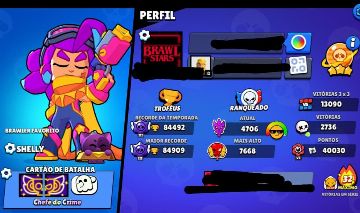 Conta Brawl Stars 84.492 Troféus + 300 Gemas + 63k Ouro + 4.500 Bling