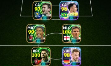 Conta efootball com Ronaldinho e F. Lampard