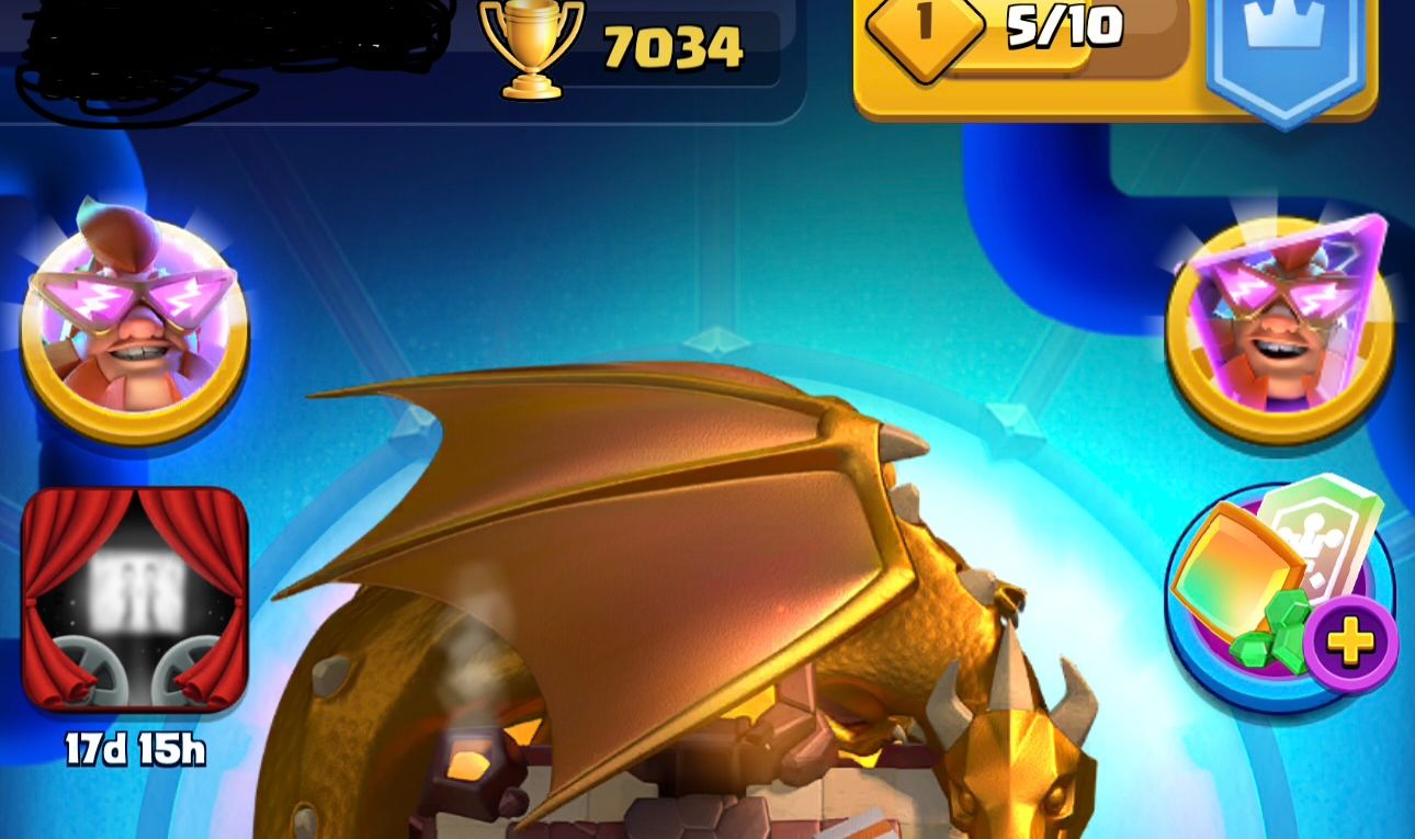 CONTA CLASH ROYALE 7K TROFEU + passe bebe dragão