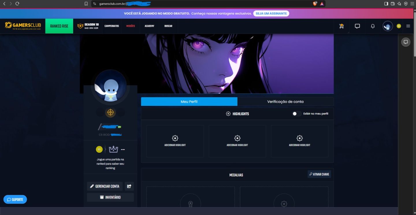 Conta Cs2 Level 16 Gc (Prime + Medalhas + Comprovante + 4500 Horas)