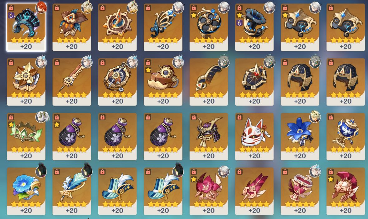 ARLECHINO+(BIS), NEUVILETTE, MAVUIKA, XILONEN, KAZUHA, NAHIDA, LAUMA, ZHONGLI