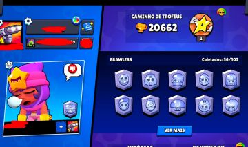 BARATO] CONTA DE BRAWL STARS | 20K DE TROFÉUS |56 BRAWLERS + 3 LENDARIOS
