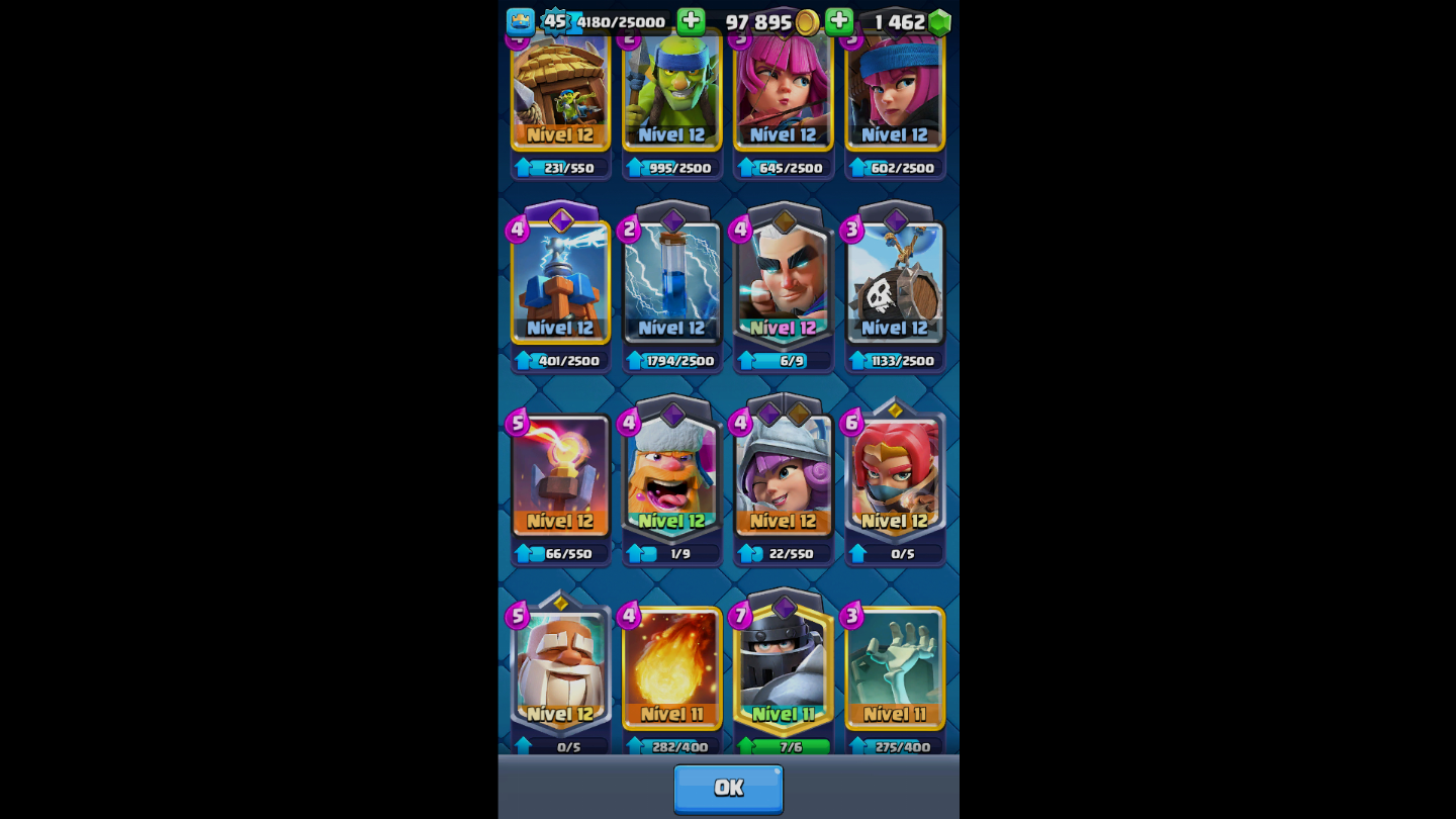 Conta de clash royale com 9800 trofeus conta boa demais valor negociavel!!
