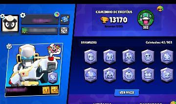 CONTA DE BRAWL STARS 13K | 42 BRAWLERS | 3 LENDÁRIOS | 2 HÍPER | 2019