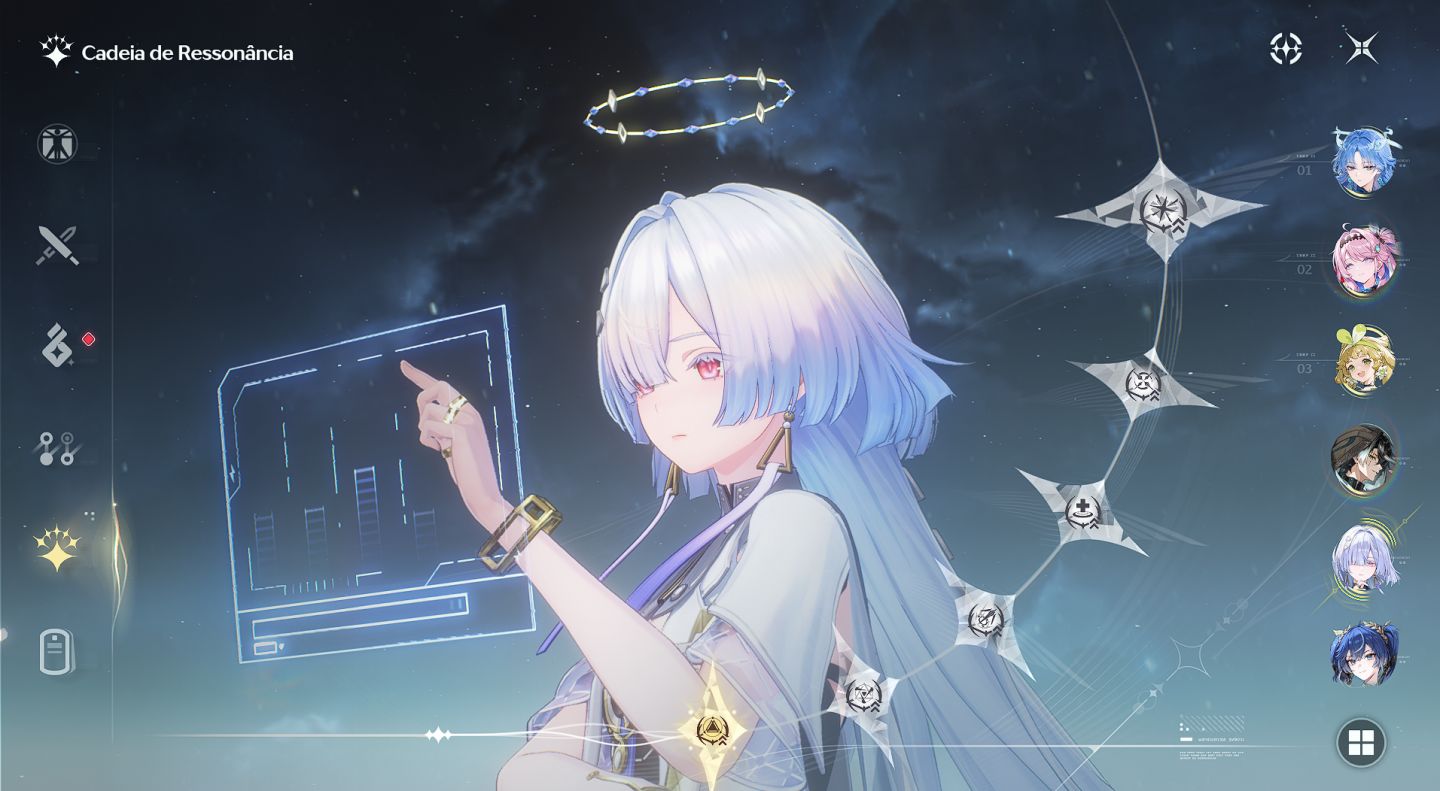 Conta de wuthering waves com varios personagens e armas