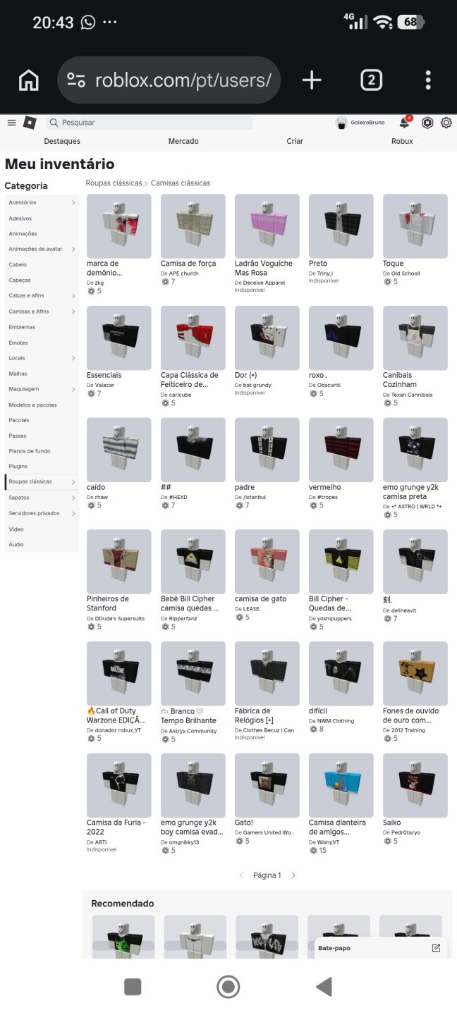 Conta roblox 2020 11k Gastos mais GoldLika: Battle e varios Off Sales