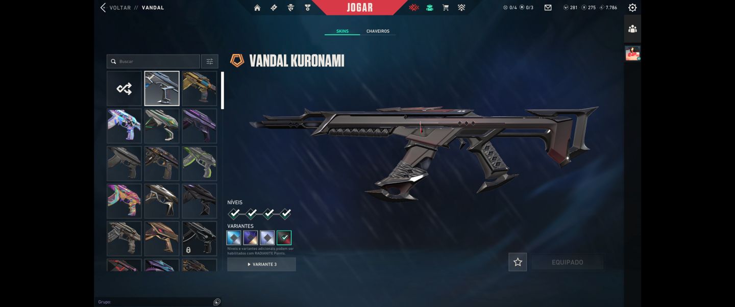 CONTA VALORANT com várias skins e com todos agentes. R$1540 gastos