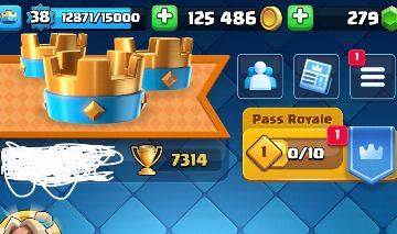 CONTA CLASH ROYALE 7314 TROFÉUS