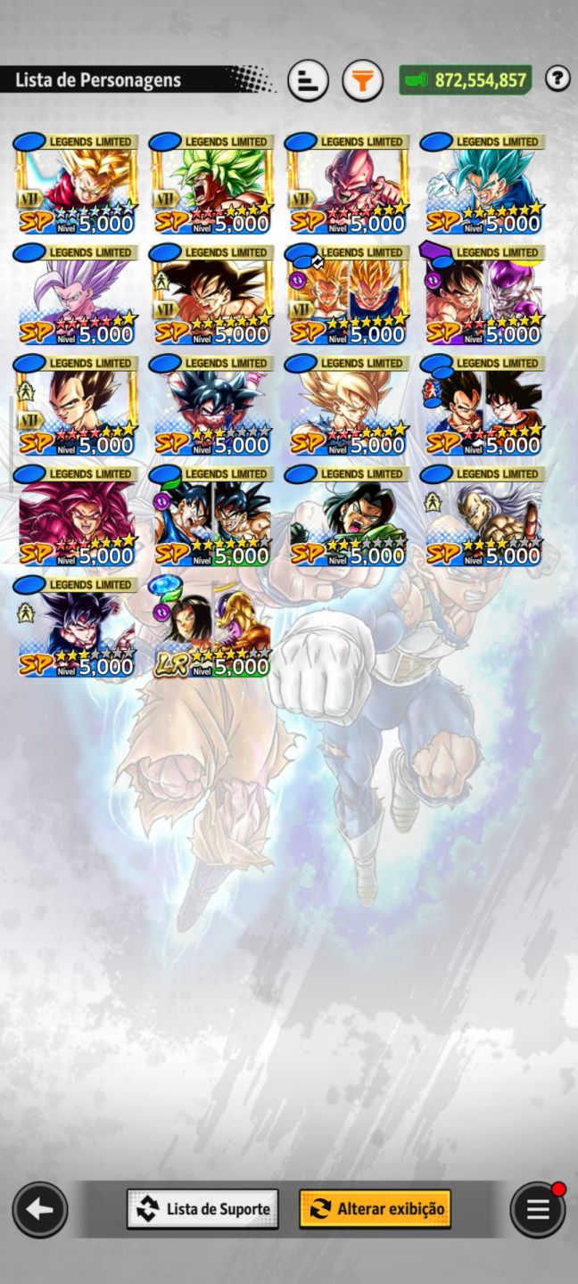 Conta End Game do Dragon Ball Legends