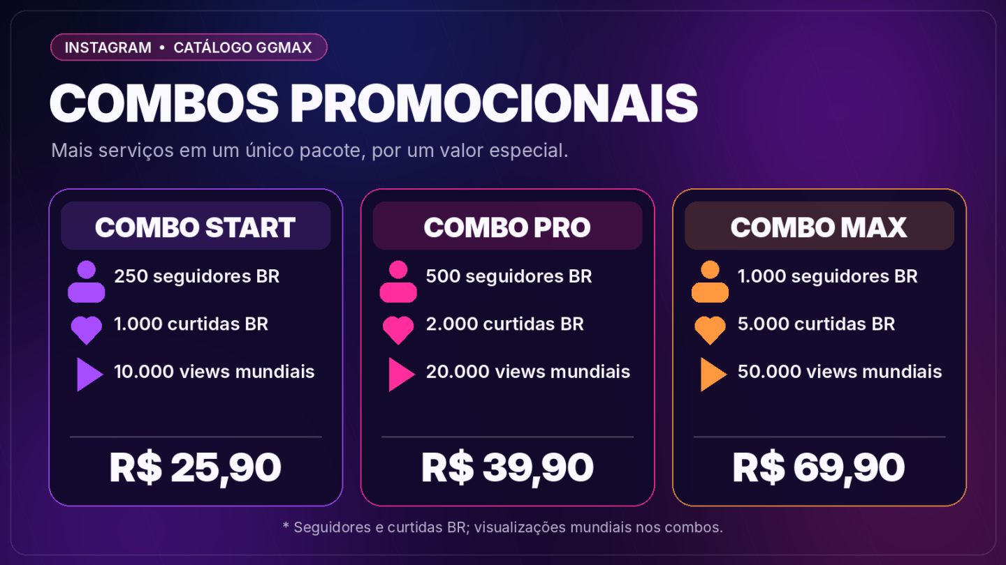 [PROMOÇÃO] SEGUIDORES INSTAGRAM BR + CURTIDAS + VIEWS REELS E STORIES | COMBOS