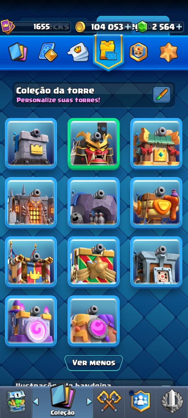 CONTA CLASH ROYALE 11.041 TROFEUS NV 15 + 3 MAX NV16 + 104K OURO + 2564 GEMAS