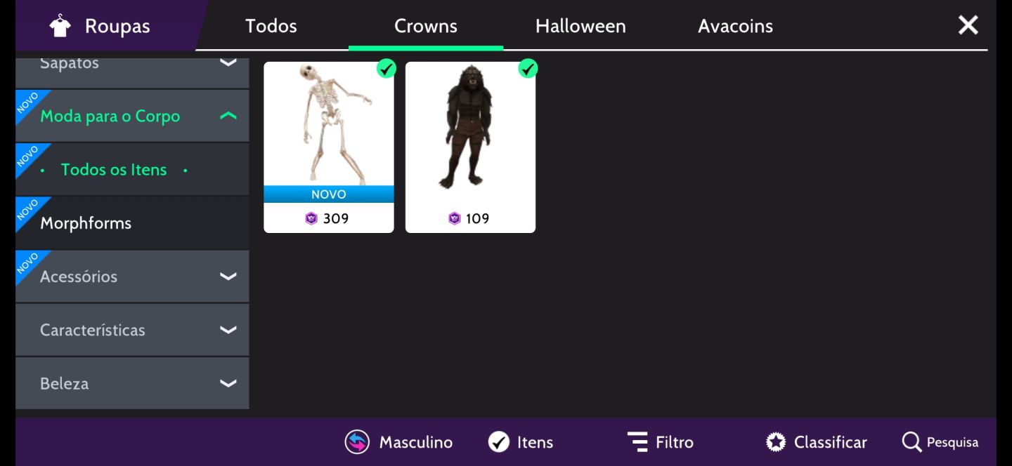 Conta de avakin life nivel alto com 1 milhão de avacoins e 400 mil diamantes