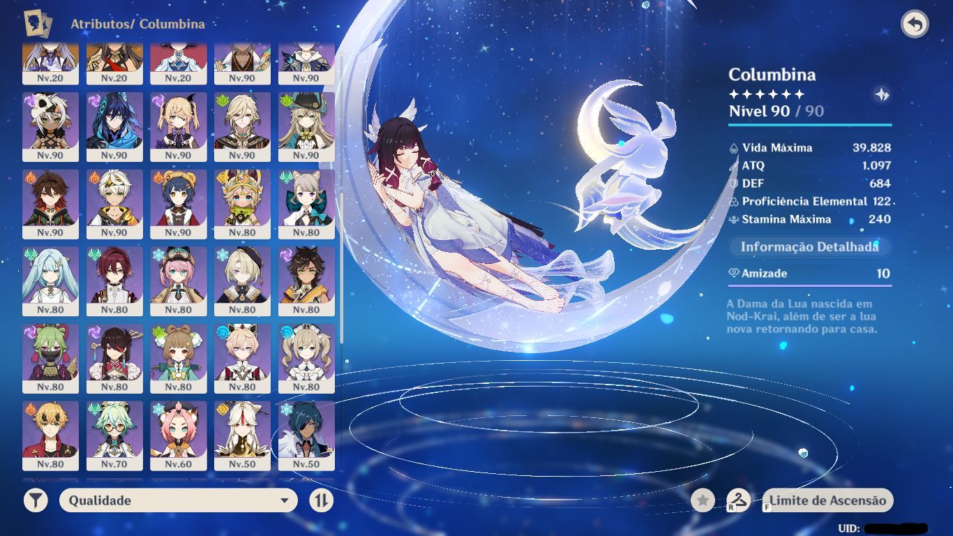 Promoção CONTA GENSHIN IMPACT ENDGAME 25 PERSONAGENS 5+ Skins de 7 Limitadas