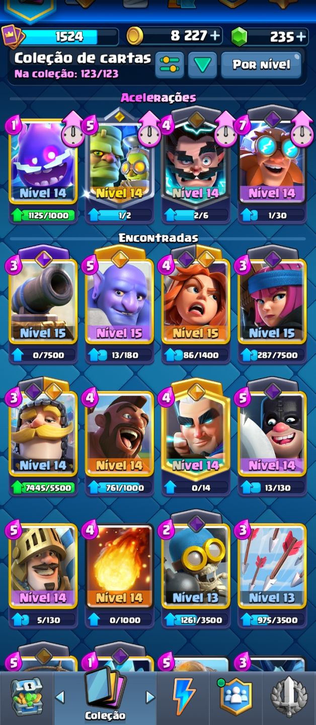 CONTA CLASH ROYALE REI 14 | 10.6K TROFÉUS | 123/123 CARTAS COMPLETA | FULL 14/15