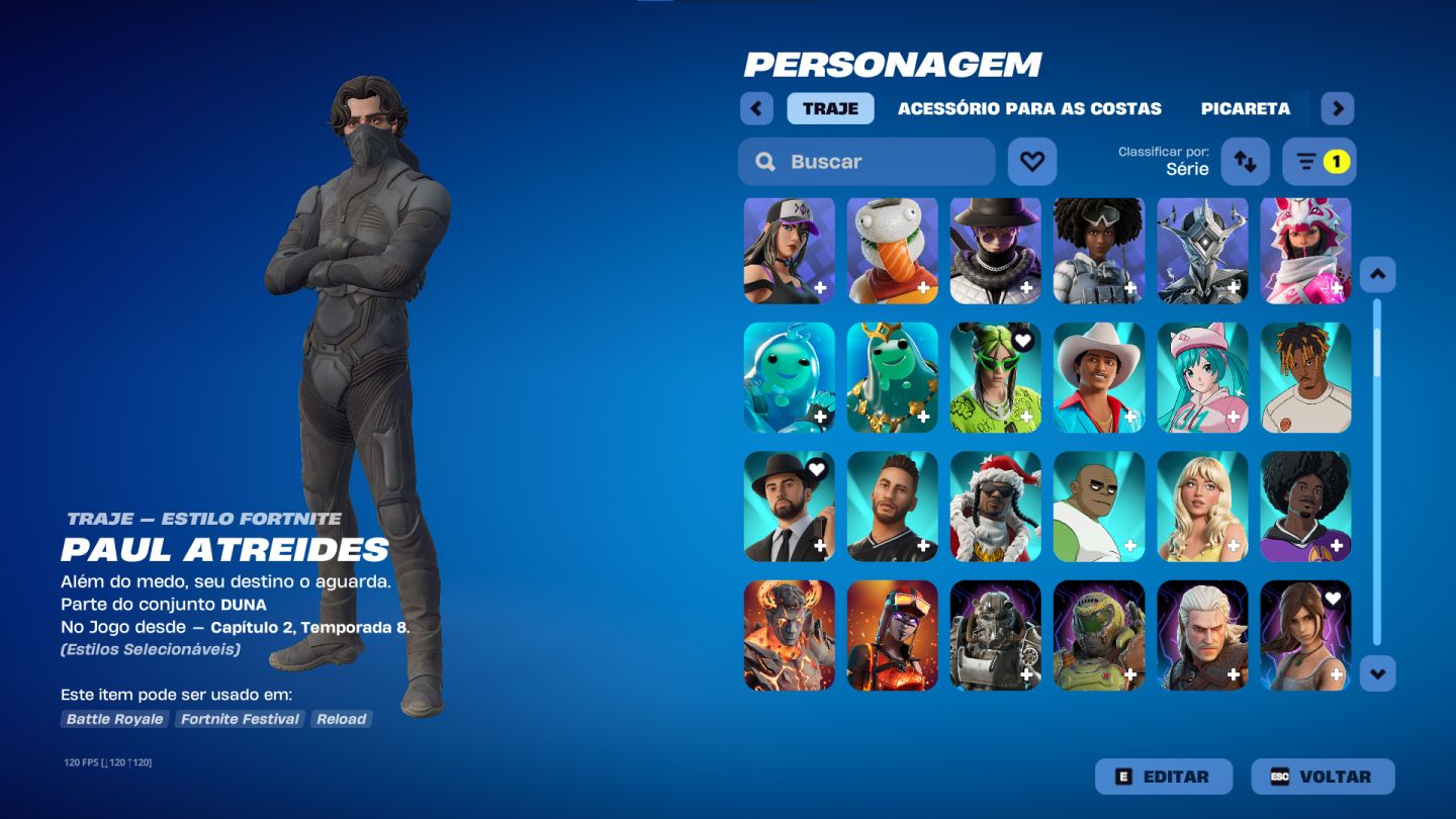 Conta de fortnite tryhard com 281 skins