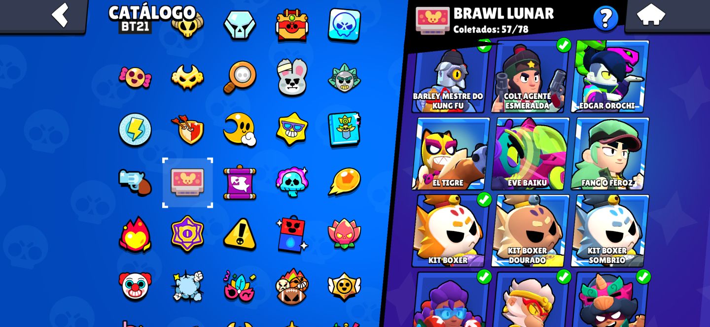 Conta brawl stars antiga e com muitos itens de colaborações